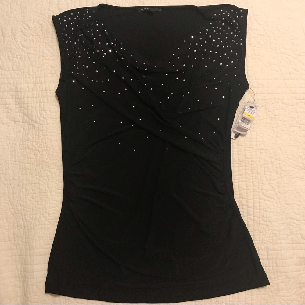Chaus - Black Cowl neck sleeveless blouse